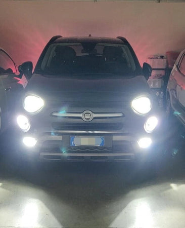 KIT LED H4 PROIETTORE LENTICOLARE BI FOCALE JEEP RENEGADE FIAT PANDA FIAT 500 FIAT MK3 BIANCO GHIACCIO 6000K CANBUS NO ERRORE