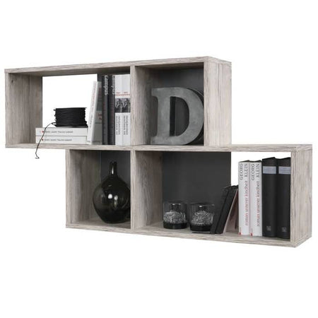 Mensola da parete NORA - Decoro rovere sabbia e antracite - L100 x A53 x P19,5 cm - Made in Germany