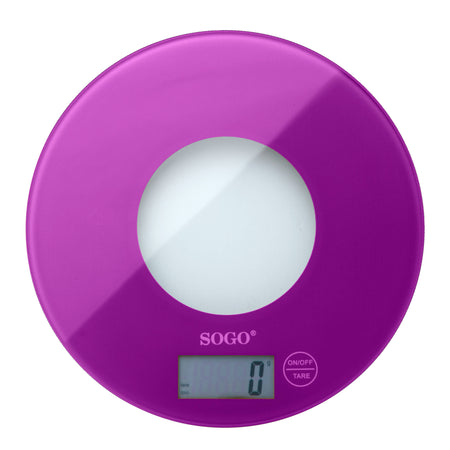 SOGO Bilancia elettronica in vetro colorato viola
