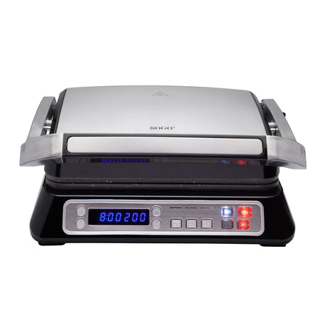 SOGO Tostapane griglia digitale / 2200 W / 4 fette sandwich / piastra grill / timer 30 / LCD / 180° / 31*24,5