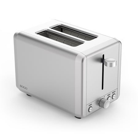 SOGO Tostapane doppia fessura / 2 fette / 925w / acciaio inox / funzione scongelamento e riscaldamento/ bianco