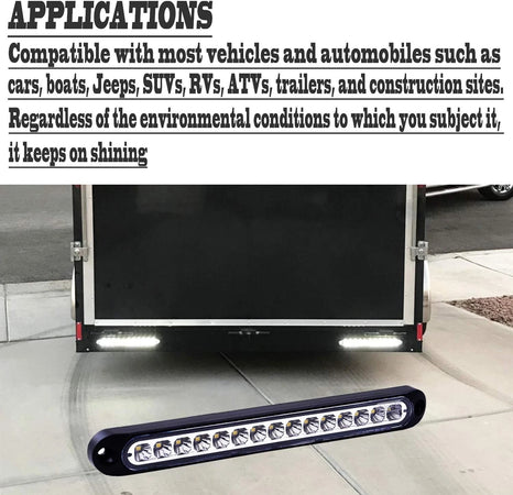 2 Fanali Luci Coppia Fanalini Posteriori Ingombro Laterali Luci Auto Camper Suv Barca Bianco Freddo 15Led 12-24V