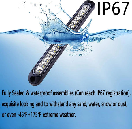 2 Fanali Luci Coppia Fanalini Posteriori Ingombro Laterali Luci Auto Camper Suv Barca Bianco Freddo 15Led 12-24V