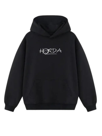 Felpa Nera 100% Cotone No money and fear Boxy Fit - Horda Brand Streetwear