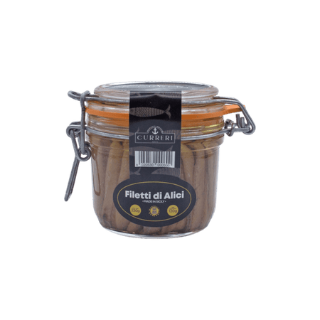 Filetti di alici di Sciacca, Sicilia "Curreri" | Sott'Olio | Lavorati a Mano | 230g