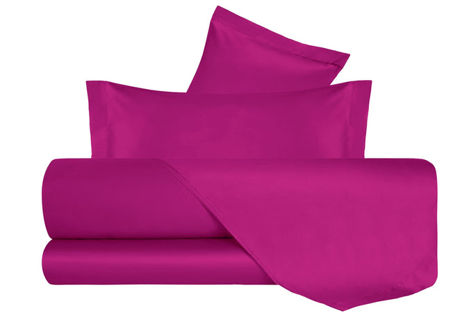 Completo Letto in Raso di puro cotone FUCSIA