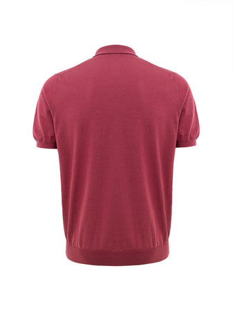 Gran Sasso Polo Classica Knitting Pattern in Rosso Ciliegia da uomo