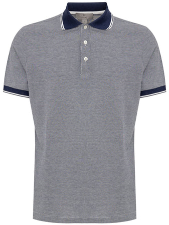 CANALI Polo Canali manica corta blu da uomo