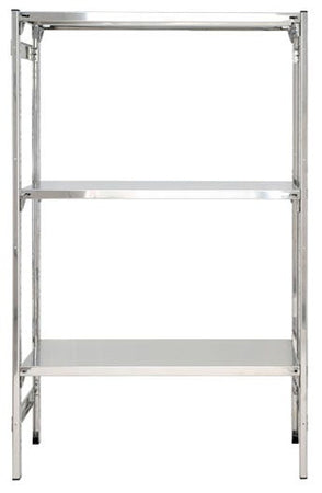 Scaffalatura acciaio inox con piani lisci regolabili in altezza cm. 100x50x150h