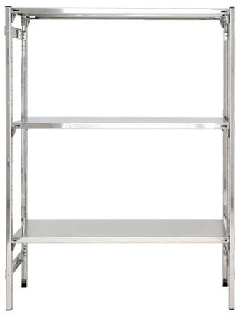 Scaffalatura ad incastro con piani lisci in acciaio inox per alimenti cm. 130x60x150h