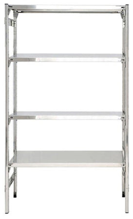 Scaffalatura in acciaio inox per settore alimentare ad incastro cm. 100x40x200h