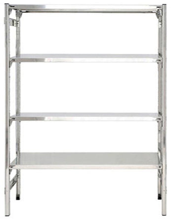 Modulo di scaffalatura ad incastro a parete in acciaio inox cm. 140x30x200h
