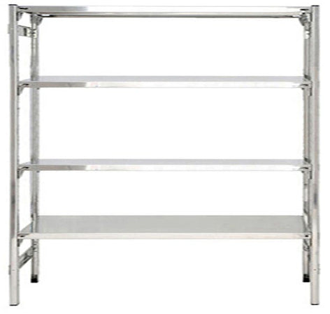 Scaffale inox per alimenti e cucine con piani lisci e forati cm. 200x30x200h