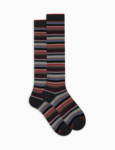 Gallo calze uomo lungo micro riga multicolor