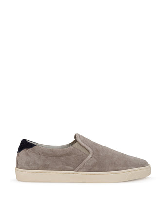 Brunello Cucinelli Slip on in Suede Tortora da uomo