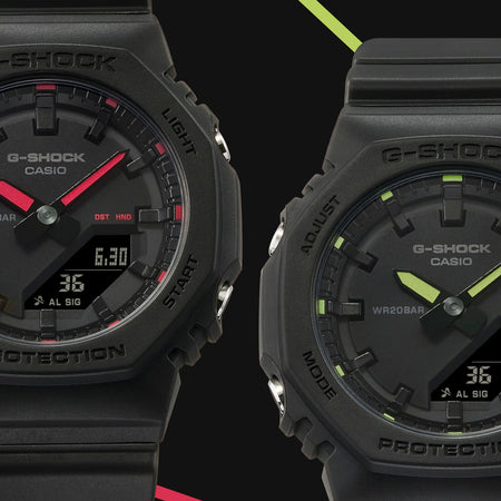 CASIO G-SHOCK Mod. OAK COMPACT TONE ON TONE SERIE - BLACK, RED INDEXES