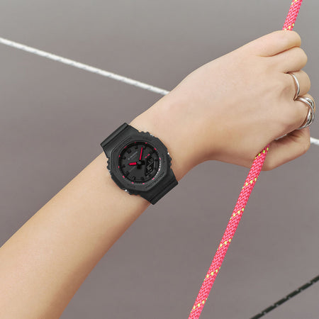 CASIO G-SHOCK Mod. OAK COMPACT TONE ON TONE SERIE - BLACK, RED INDEXES