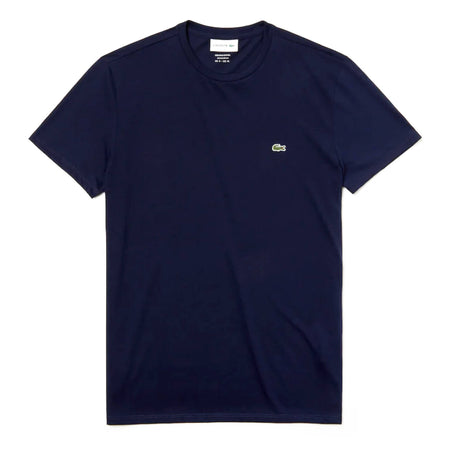 T-Shirt Uomo Lacoste Tinta Unita Con Logo T-Shirt Casual Maniche Corte Scollo Rotondo 100% Cotone