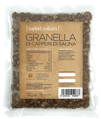 Sapori Eoliani - Granella di capperi di Salina in sale marino vaso 50 gr