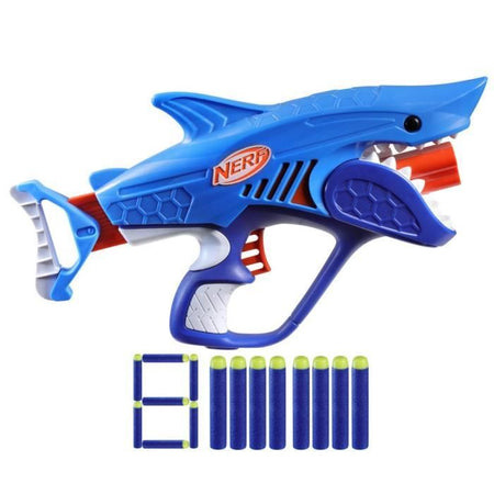 Blaster Nerf Junior Wild Sharkfire, facile da usare, 8 dardi Nerf Elite, dai 6 anni