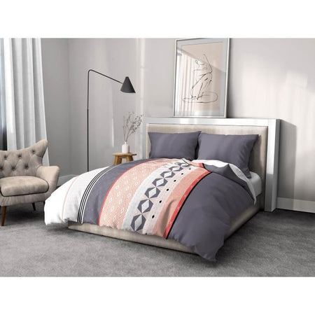 Set copripiumino in microfibra HOME PASSION BLING - 1 copripiumino 240 x 260 cm + 2 federe 63 x 63 cm - Blu