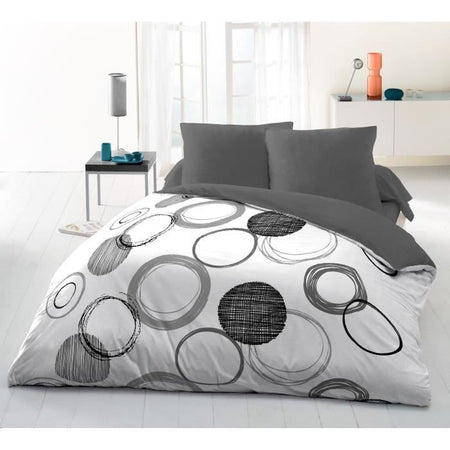 Set di piumini da microfibra di AUDACE - 1 Copertura piumone 240x260 cm + 2 federe 63x63 cm - grigio chiaro - passione di lino domestica