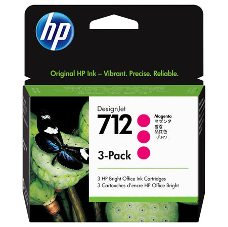Confezione Da 3 Cartucce Hp Di Inchiostro Magenta Designjet Hp 712 Da 29 Ml