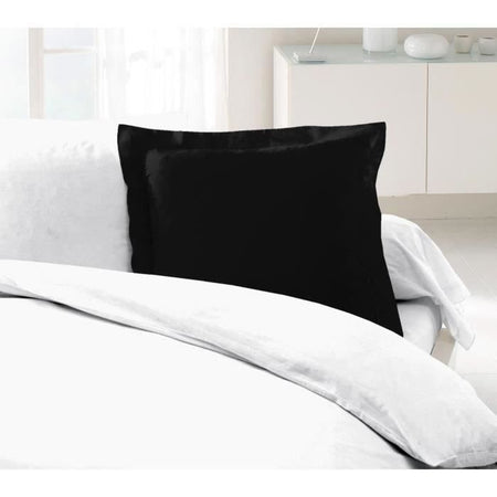 LOVELY HOME Set di 2 federe 100% cotone 63x63 cm - Nero