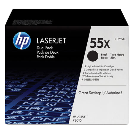 Scatola 2 Toner Nero Hp Laserjet Ce255X Laserjet P-3015Dn 12.500Pg