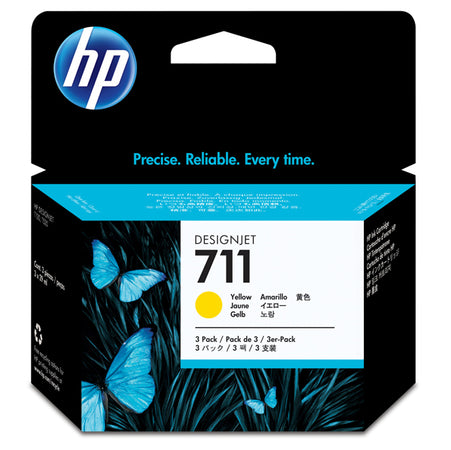 Scatola Con 3 Cartucce D'Inchiostro Hp 711Da 29 Ml Giallo