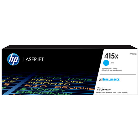 Cartuccia Toner Ciano 415X Per Hp Color Laserjet Pro M 454 Series/ Pro M 454 Dn
