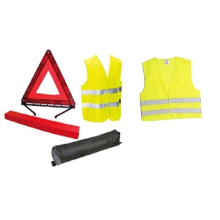 Pacchetto di sicurezza - HTC EQUIPEMENT - 1 triangolo di emergenza + 2 giubbotti di sicurezza per adulti XL