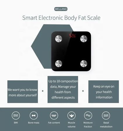 Bilancia pesa persone digitale in vetro temperato, portata massima di 180 kg