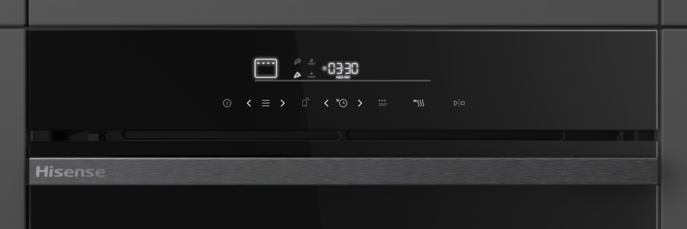 Hisense ho66f pizza chef forno pizza chef 350c, pirolitico, nero, 77 litri, wi-fi, classe a+