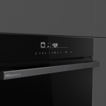 Hisense ho66f pizza chef forno pizza chef 350c, pirolitico, nero, 77 litri, wi-fi, classe a+
