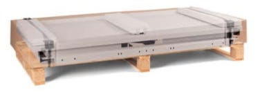 Banco lavoro metallico fornito smontato per officina con piano di legno cm. 150x75x74/111h