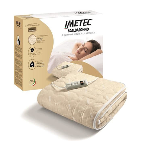 Coprimaterasso Riscaldato - Imetec - Scaldaletto per Letto Matrimoniale 150 x 80 cm - 2 Comandi con 2 Temperature - Lavabile