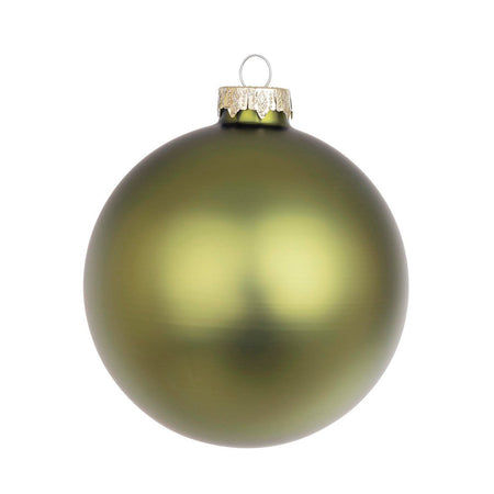 Sfere per albero di Natale in vetro, color Verde Mirto opaco, confezione da 6 palline, Ø 100 mm