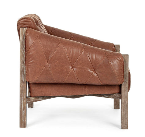 Poltrona "Raymond" per interno, Struttura E Schienale In Legno Di Frassino, Rivestimento (Non Sfoderabile) In Similpelle 83 x 85 x 85h cm