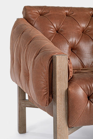 Poltrona "Raymond" per interno, Struttura E Schienale In Legno Di Frassino, Rivestimento (Non Sfoderabile) In Similpelle 83 x 85 x 85h cm