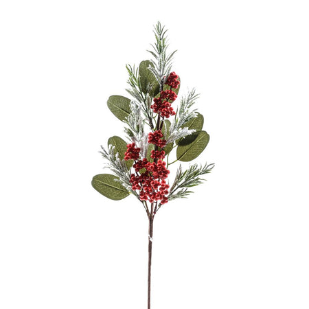Ramo decorativo natalizio "Tralcio con bacche" da 62 cm