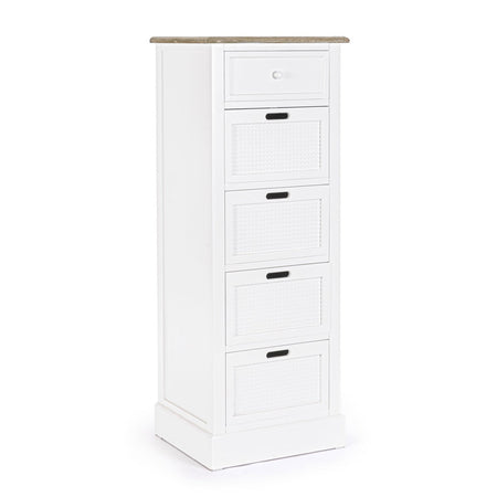 Mobile da bar "Dorotea" in MDF, con piano in paulownia e maniglie 47,5 x 40 x 128 cm