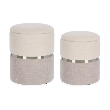 Poltrona Pouf "Radinka" per interno, con struttura in mdf e compensato Set da 2 pezzi