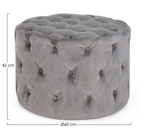 Poltrona Pouf "Lorella" per interno, con struttura in legno di pino e mdf da Ø60 x 42h cm