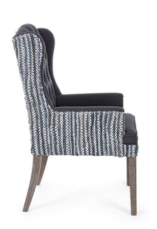 Poltrona "Estelle" per interno, Struttura In Legno Di Mango Massiccio 62 x 71 x 107h cm