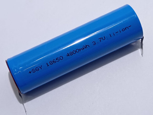 2 Batterie 18650 3.7V 4800mAh Litio Ricaricabile Linguette Paglietta saldare