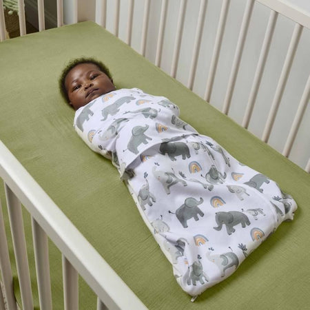 INGENUITY, Swaddling Bag, sacco nanna a forma di elefante, per la mezza stagione TOG 1. Regolabile da 3 a 6 mesi, certificato Oeko-Tex
