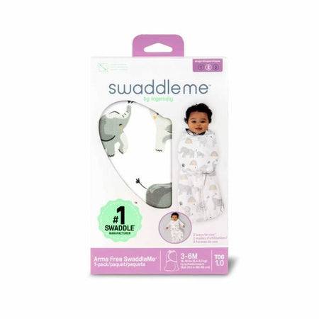 INGENUITY, Swaddling Bag, sacco nanna a forma di elefante, per la mezza stagione TOG 1. Regolabile da 3 a 6 mesi, certificato Oeko-Tex