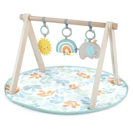 ITY di INGENUITY Tappetino da gioco Sun Valley con arco da gioco in legno, 3 giocattoli rimovibili, pieghevole, dalla nascita
