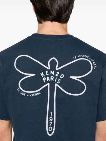 Kenzo T-shirt con stampa logo da uomo